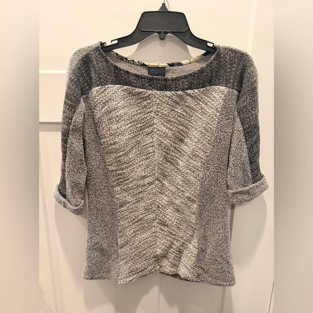 Dolan XS Gray Marled Mixed Texture Boxy Top | Made in LA